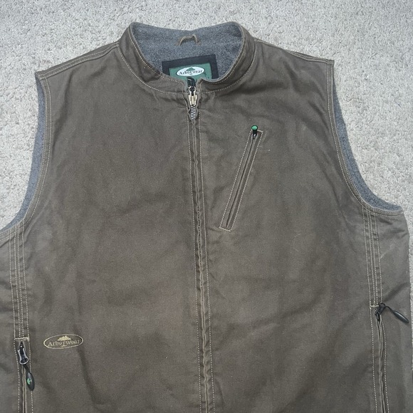 VTG Arborwear Brown Canvas Duck Sherpa Fleece Lined Vest Mens Sz 2XL Zip Pockets - Picture 2 of 6